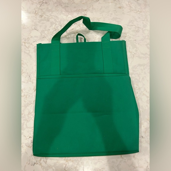 Solid Green LUCKY 💚 🦕 ECONOMICAL shopping bag reusable grocery tote foldable New - Picture 1 of 2